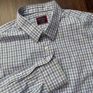 UNTUCKit Men’s Shirt Large Wrinkle-Free Long Sleeve Slim Fit Plaid Button Up